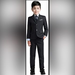 5 piece YuanLu Boys Suit With Blazer, Pants, Vest, Shirt And Tie size 2T black